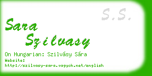 sara szilvasy business card